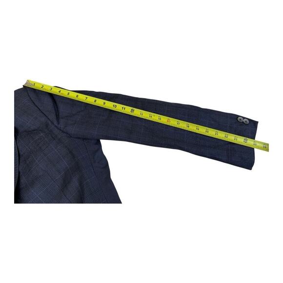 Ted Baker Sport Coat 40 R Men's Blue Purple Windowpane Wool Regular Fit Blazer - Picture 13 of 16